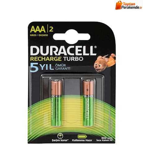 Duracell 1.2V 900 mAh AAA Şarjlı İnce Kalem Pil 2l